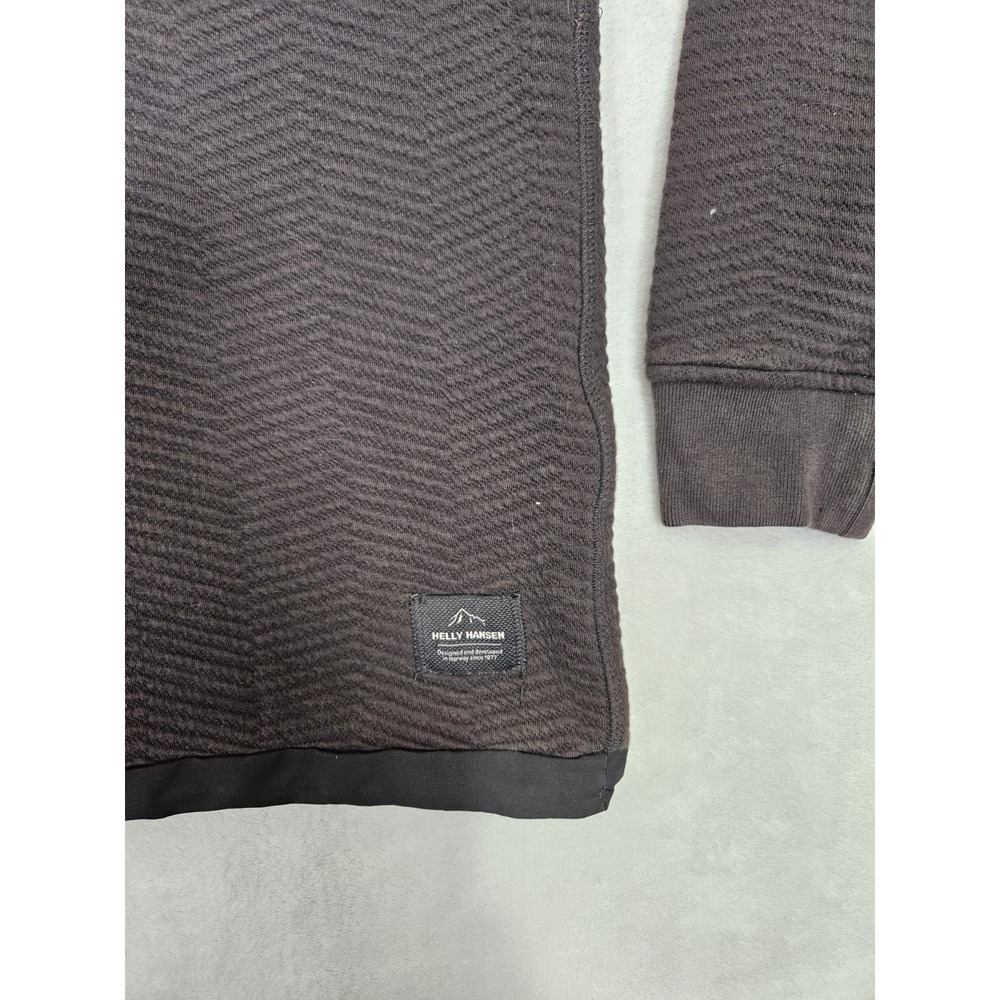 Helly Hansen Sweater Sz Medium Black Lillo Pullover Quilted Snap Long Sleeve - Picture 2 of 8